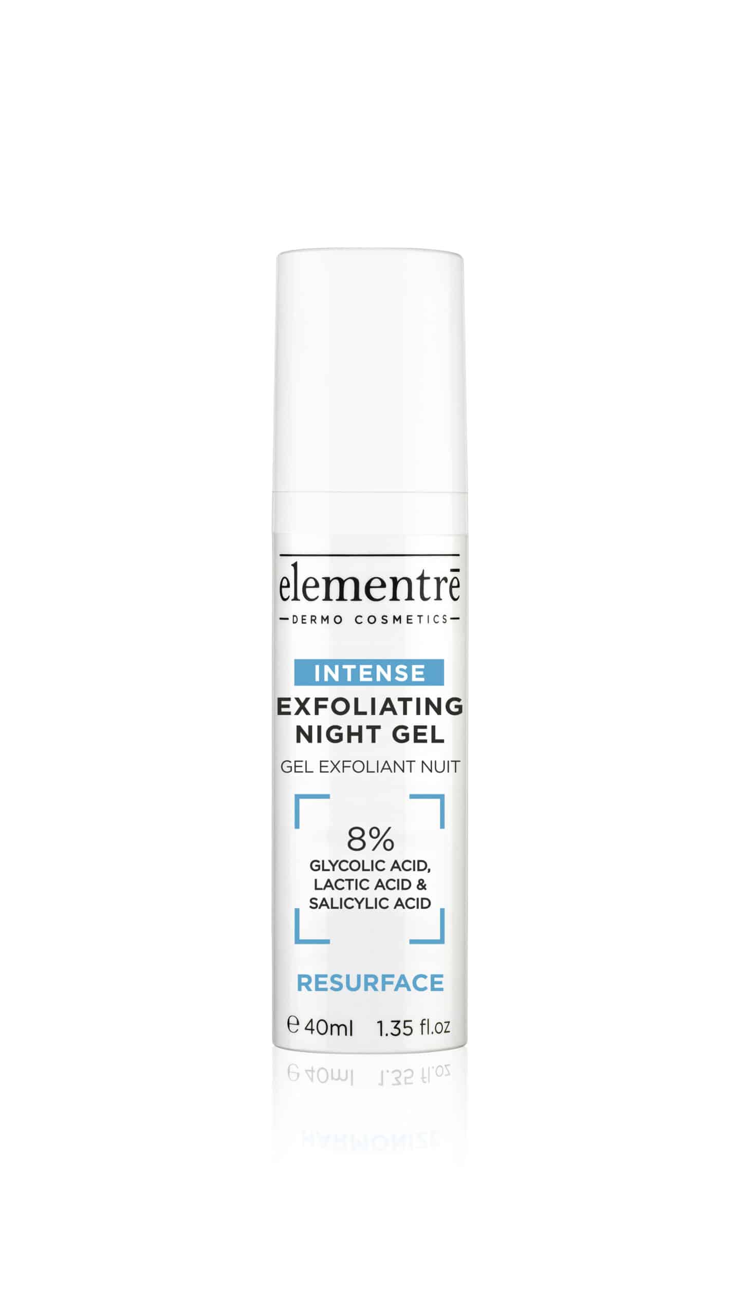 Elementré Exfoliating Night Gel – 8% Glycolic, Lactic & Salicylic Acids